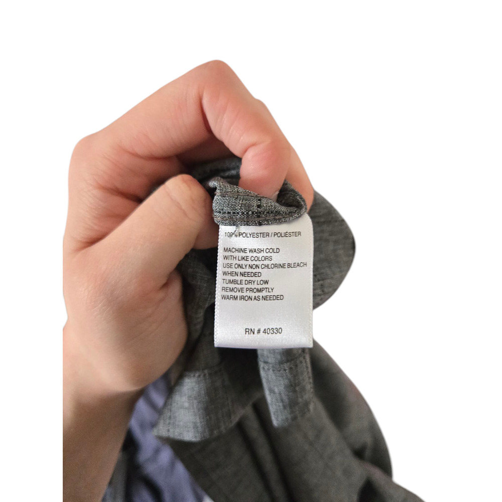 Haggar Gray Patterned Button Down Short Sleeve Sh… - image 4